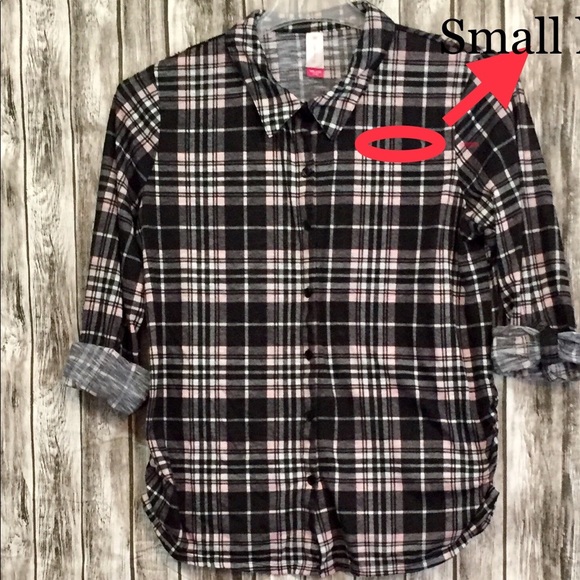 No Boundaries Tops - No Boundaries Button Down Plaid Shirt